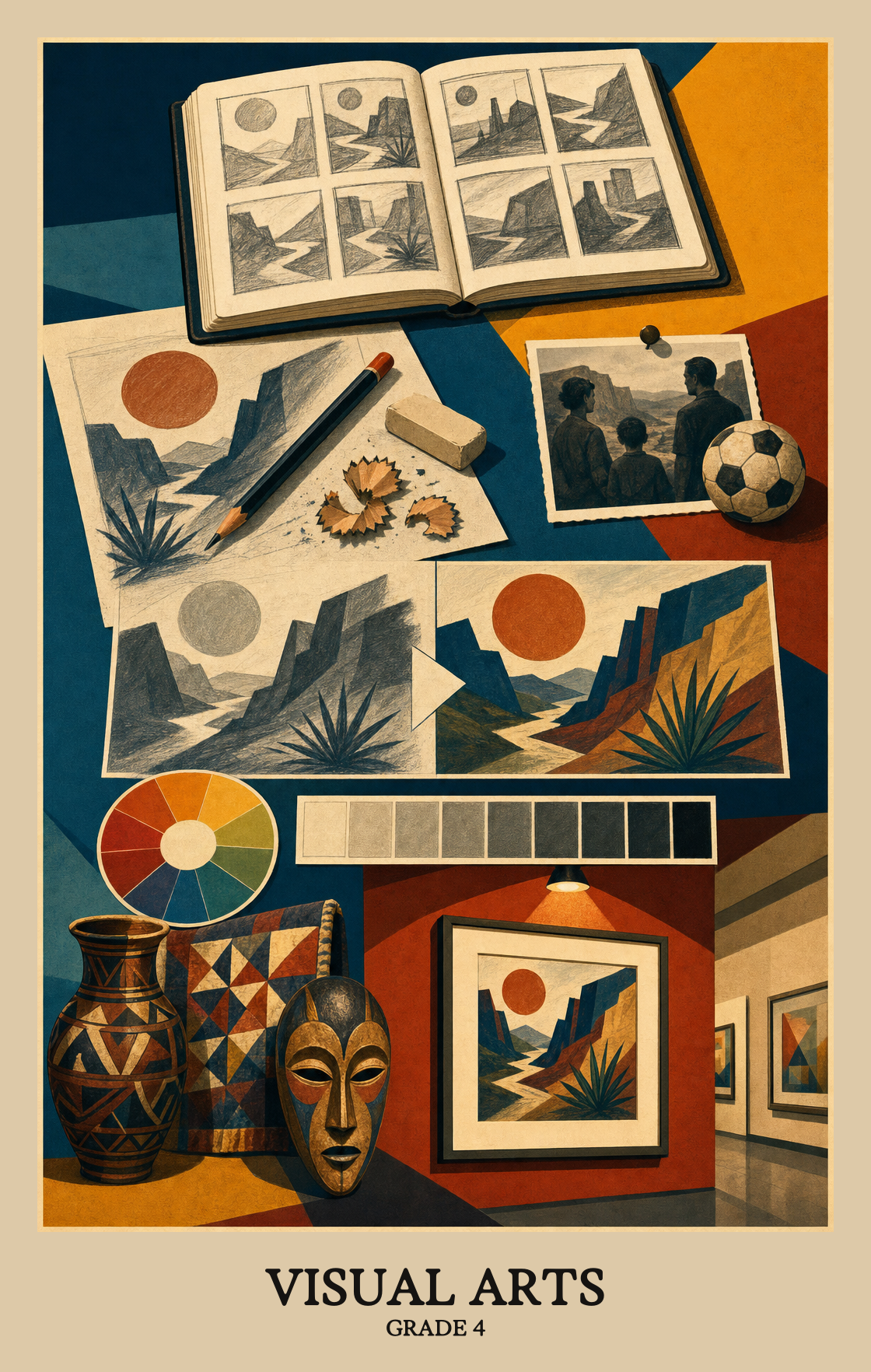 Illustration of what students learn in Grade 4 Arts: Visual Arts