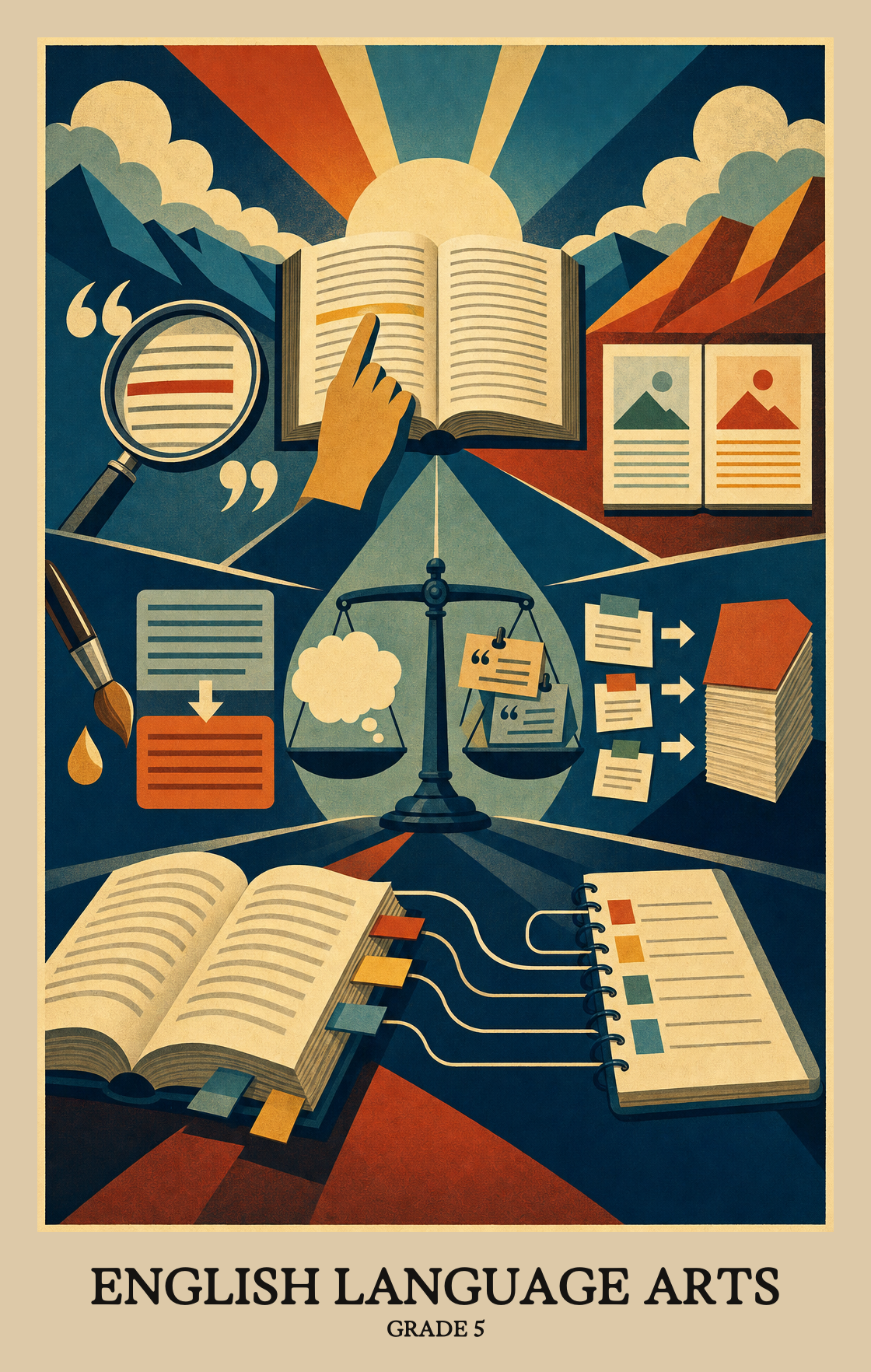 Illustration of what students learn in Grade 5 English Language Arts