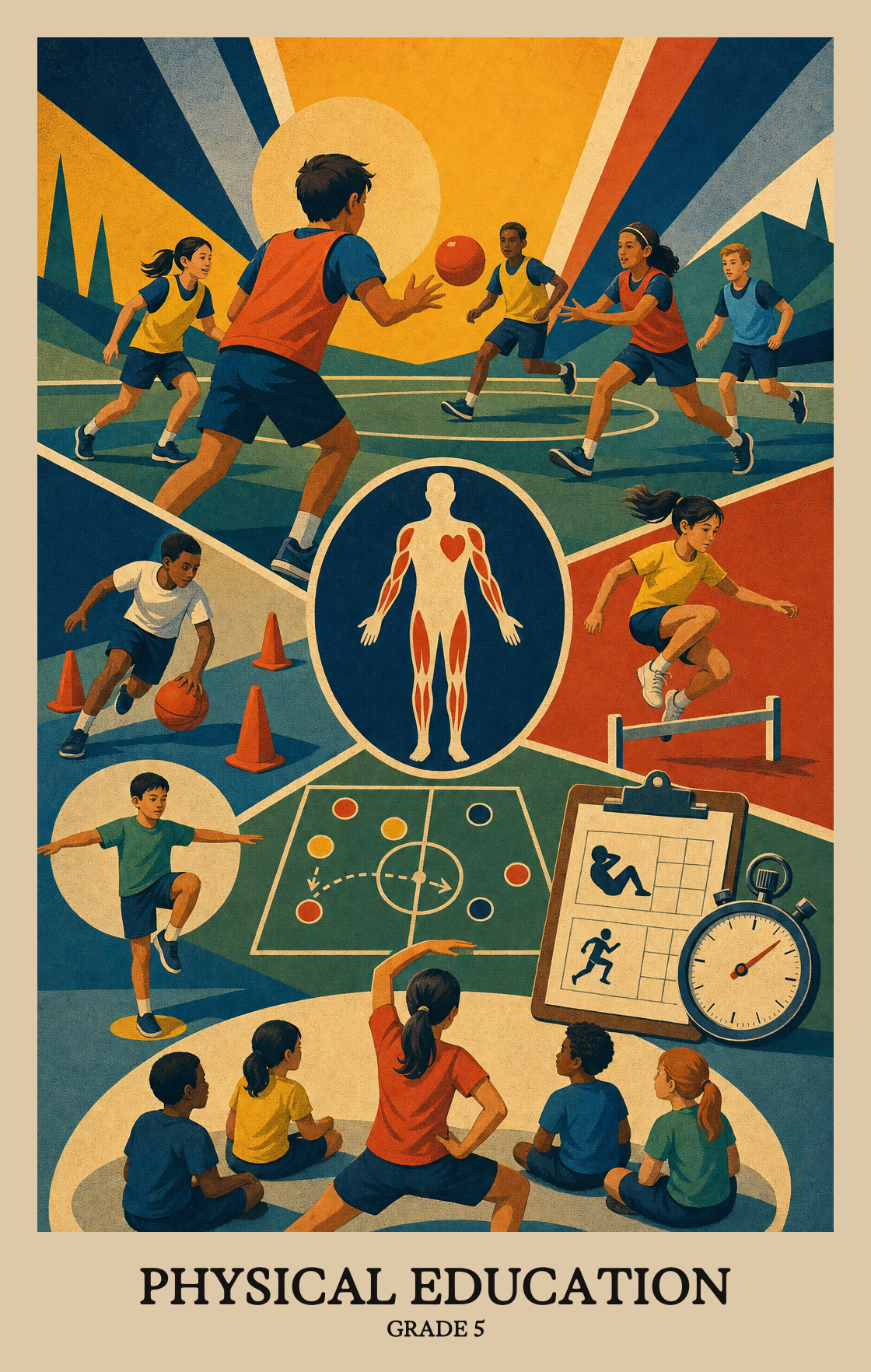 Illustration of what students learn in Grade 5 Physical Education