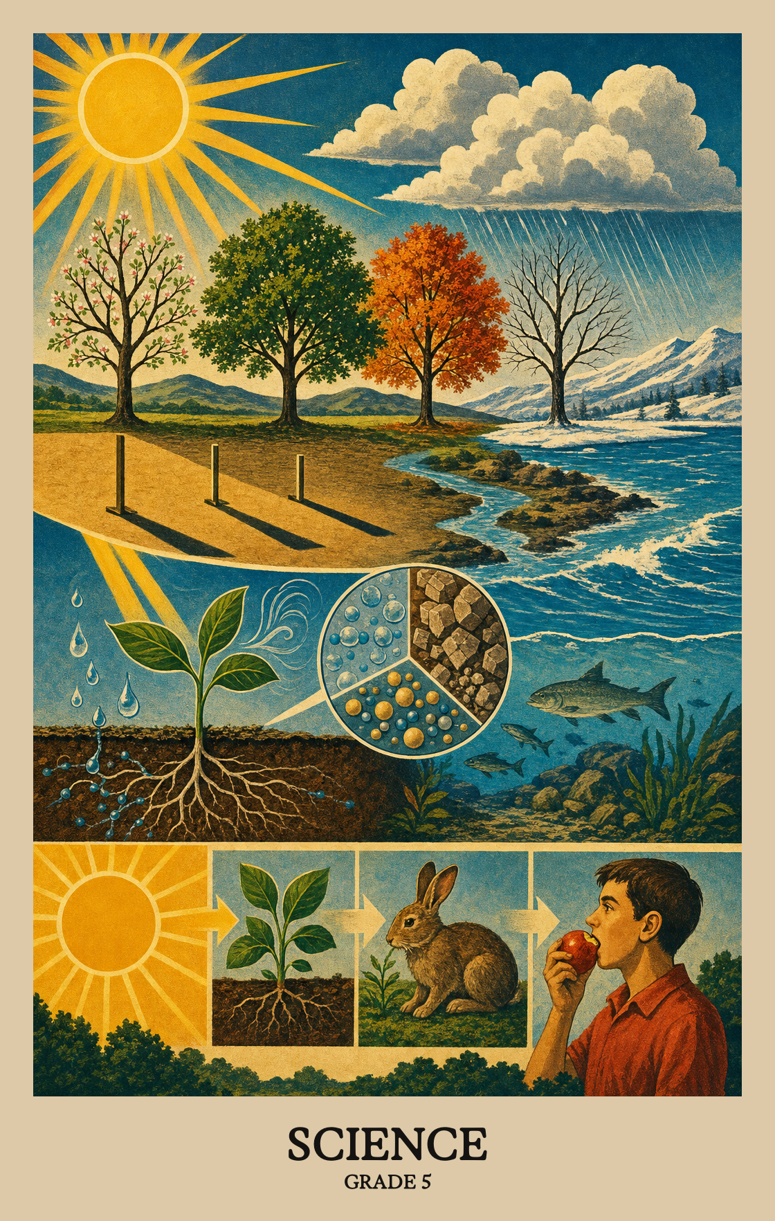 Illustration of what students learn in Grade 5 Science