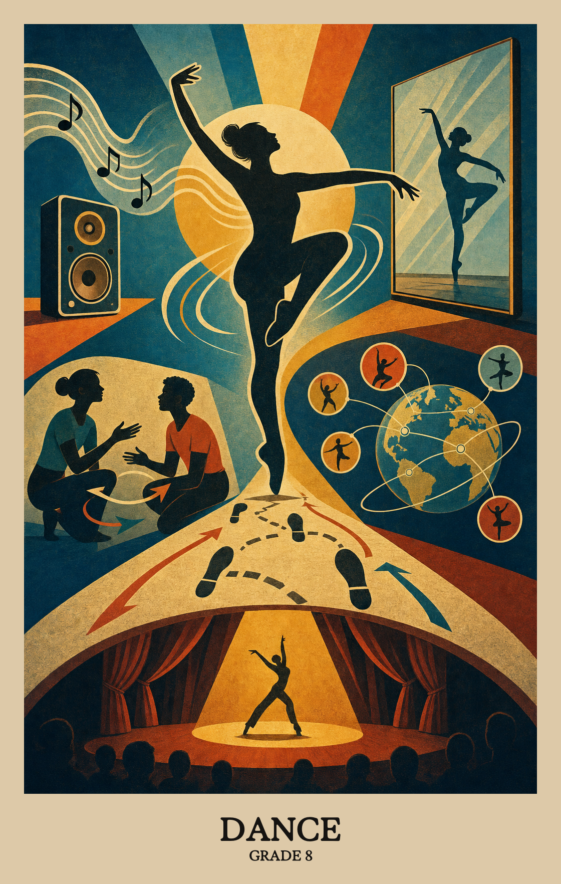 Illustration of what students learn in Grade 8 Arts: Dance