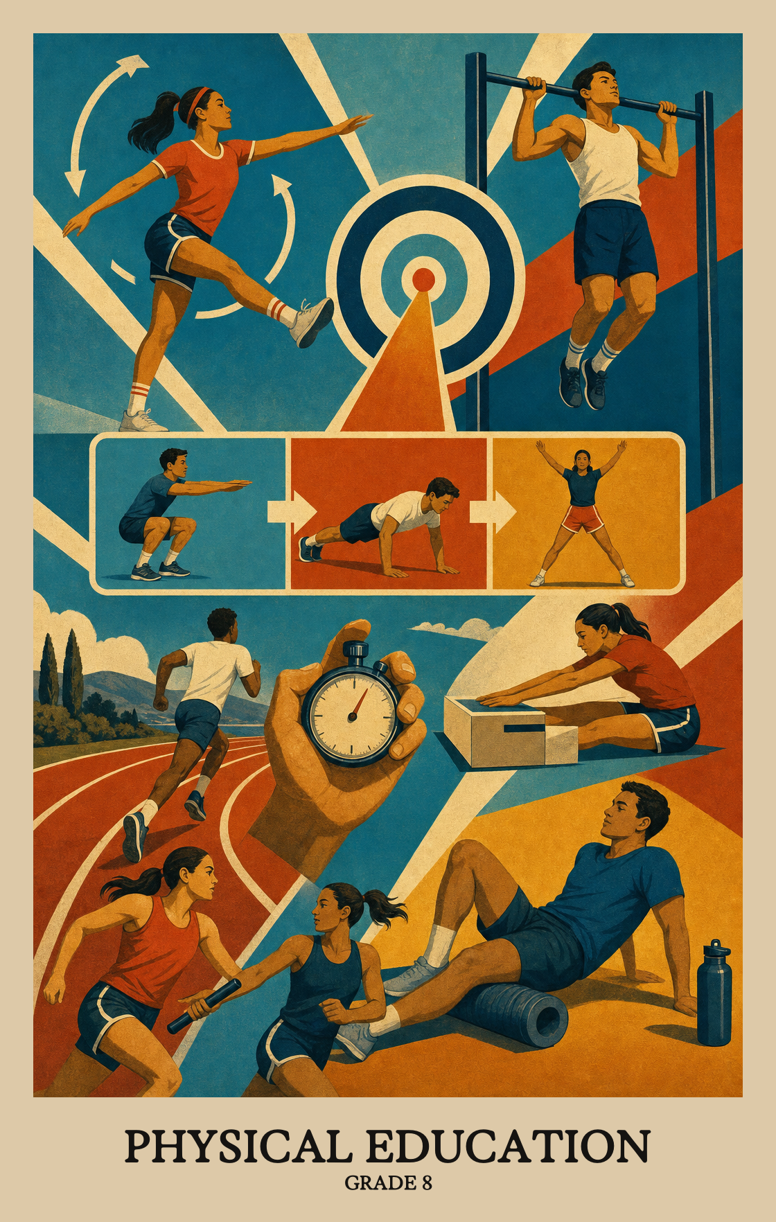 Illustration of what students learn in Grade 8 Physical Education