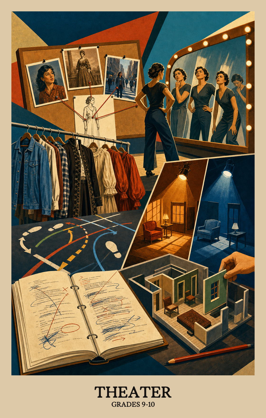 Illustration of what students learn in Grades 9-10 Arts: Theatre