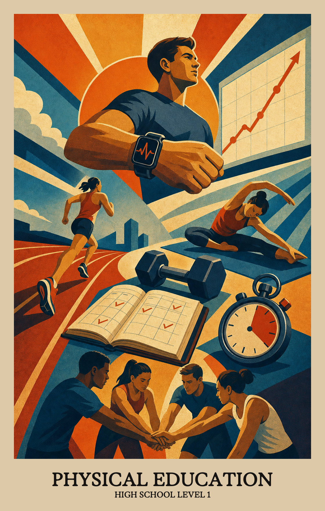 Illustration of what students learn in High School Level 1 Physical Education