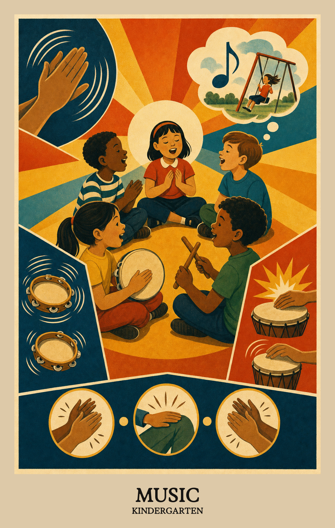Illustration of what students learn in Kindergarten Arts: Music