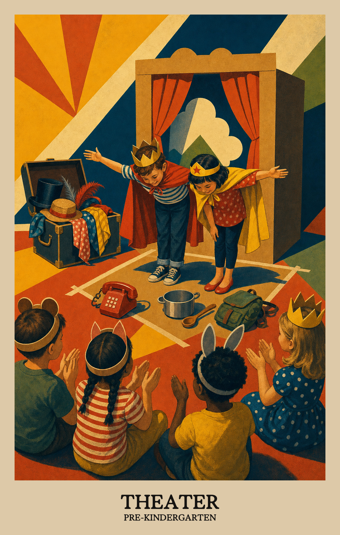 Illustration of what students learn in Pre-Kindergarten Arts: Theatre