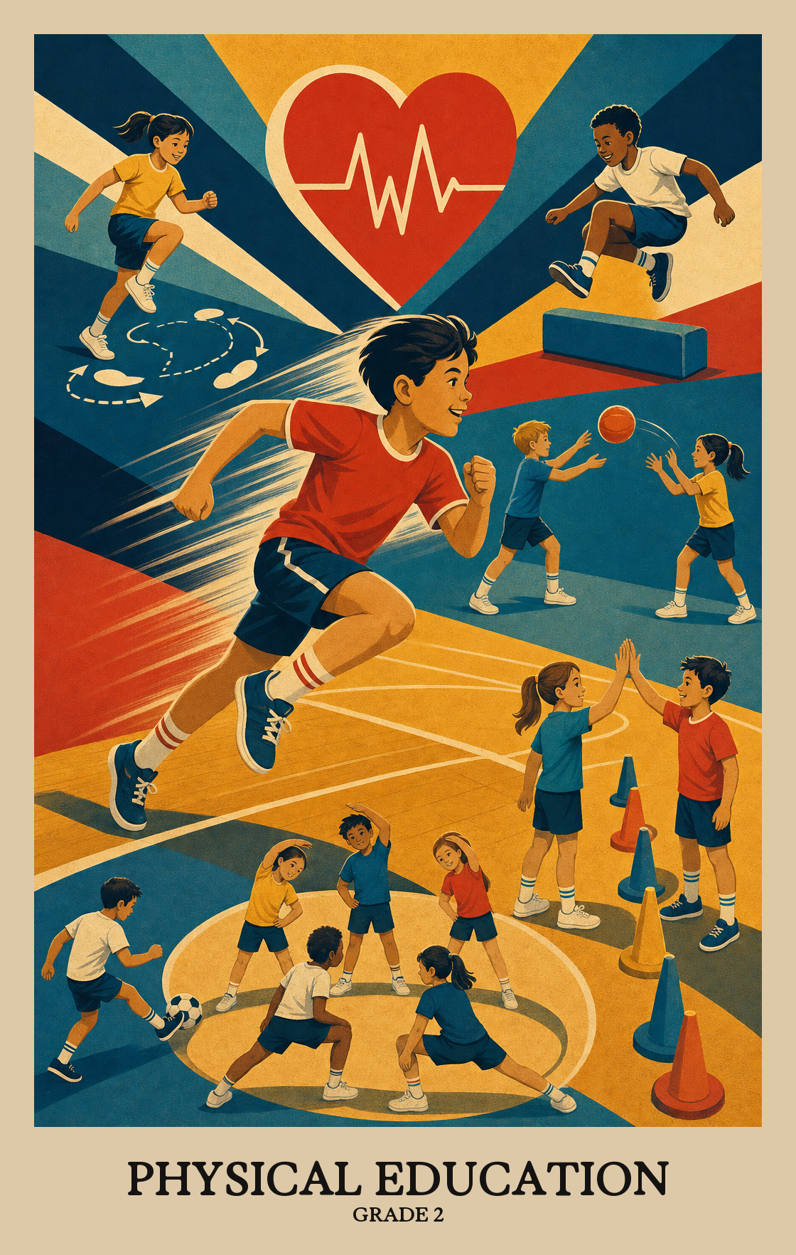 Illustration of what students learn in Grade 2 Physical Education