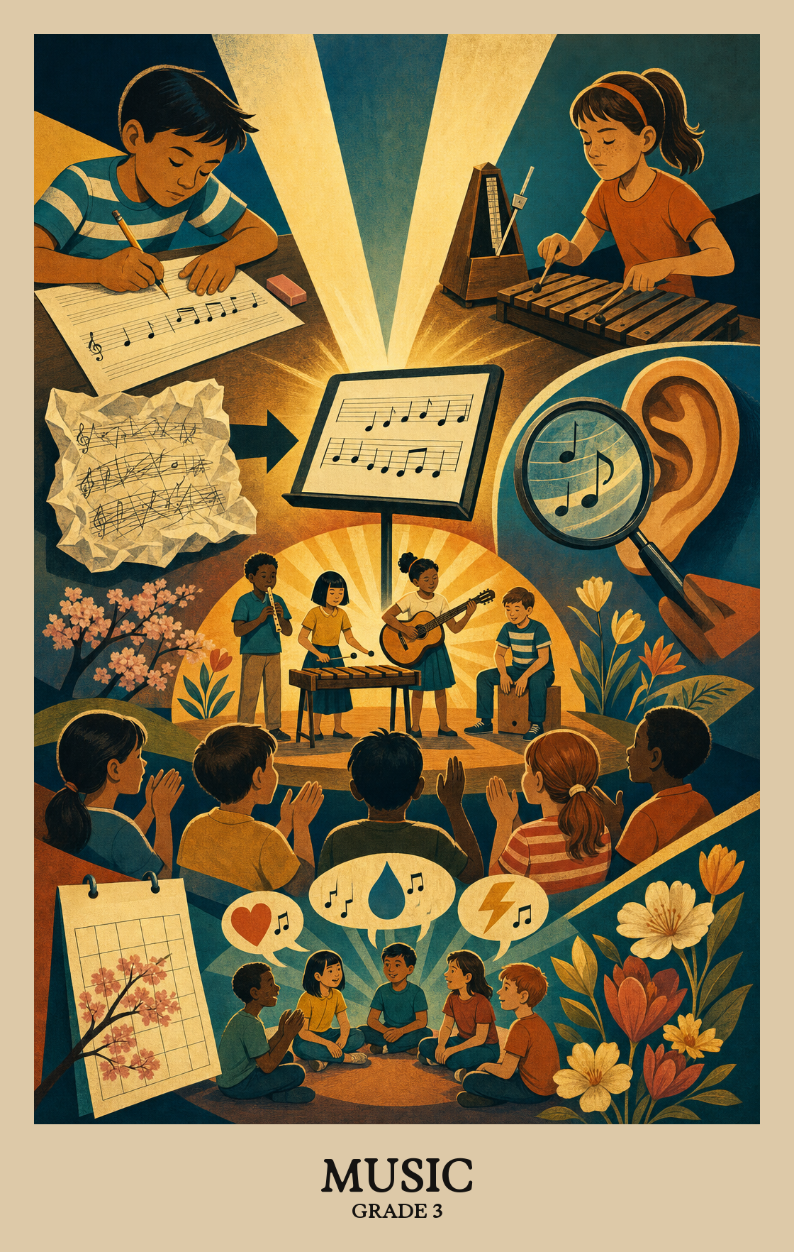Illustration of what students learn in Grade 3 Arts: Music