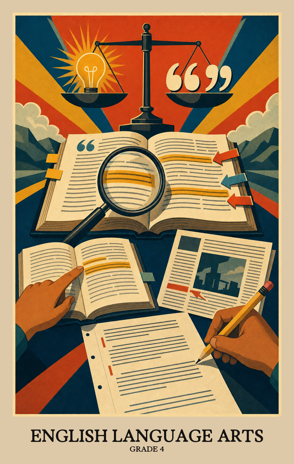 Illustration of what students learn in Grade 4 English Language Arts