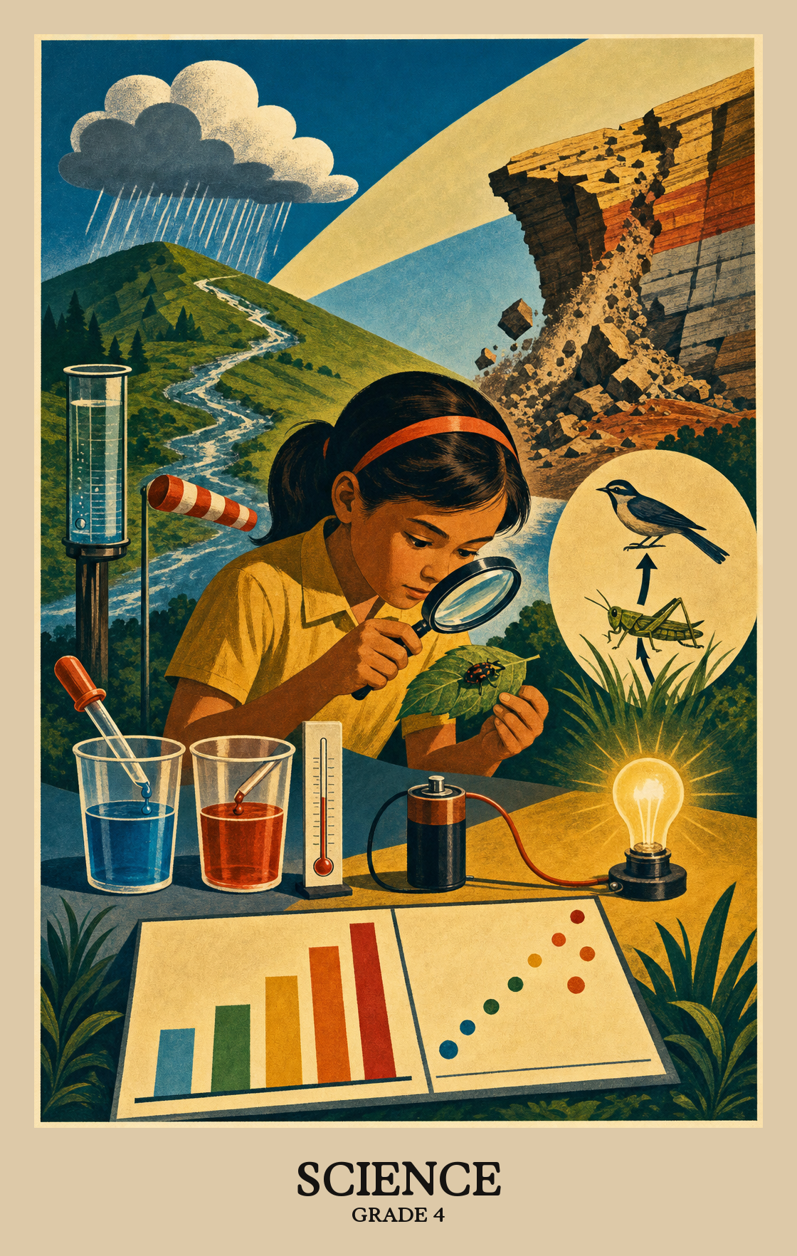 Illustration of what students learn in Grade 4 Science