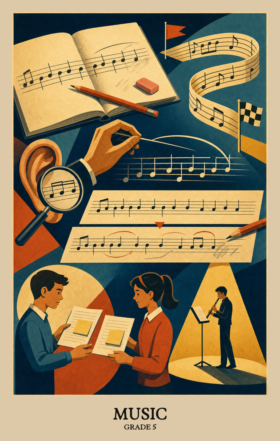 Illustration of what students learn in Grade 5 Arts: Music