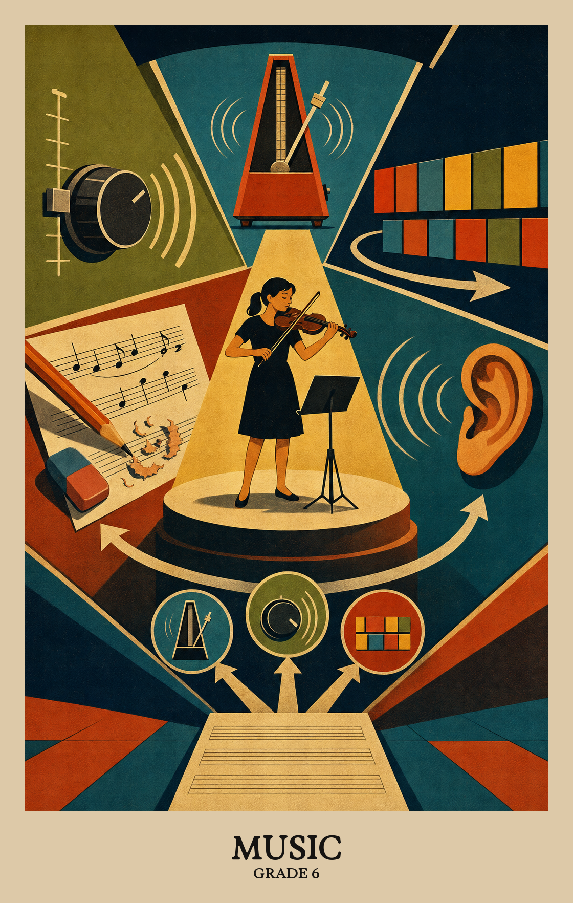 Illustration of what students learn in Grade 6 Arts: Music