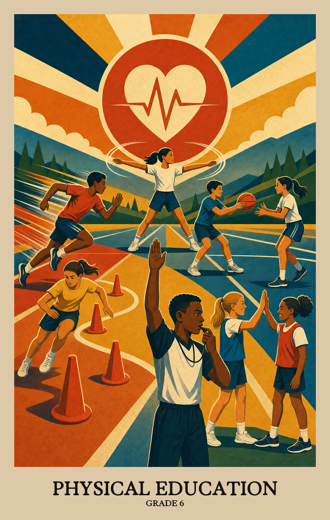 Illustration of what students learn in Grade 6 Physical Education
