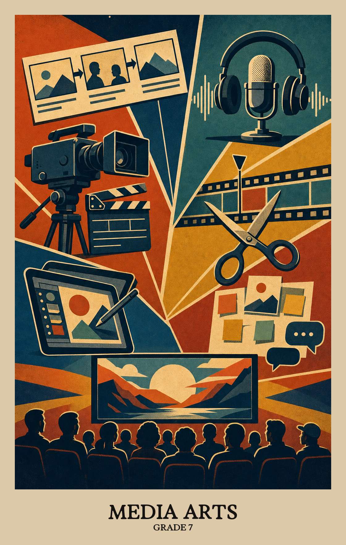 Illustration of what students learn in Grade 7 Arts: Media Arts