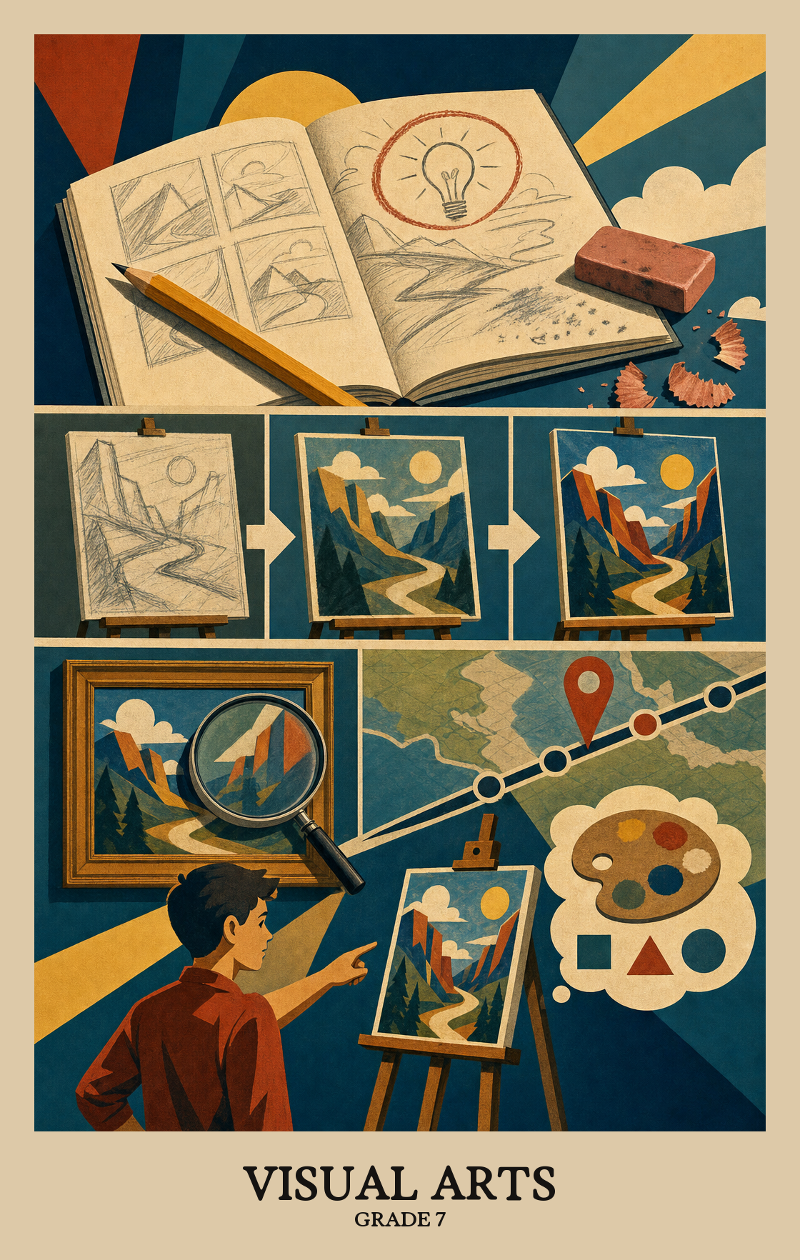 Illustration of what students learn in Grade 7 Arts: Visual Arts