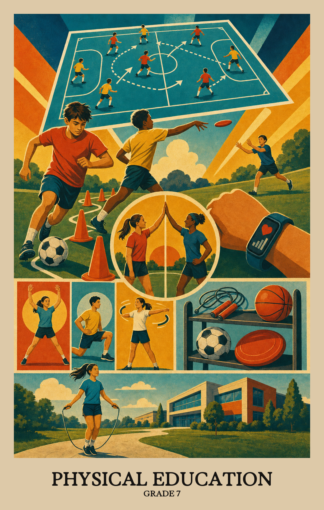 Illustration of what students learn in Grade 7 Physical Education