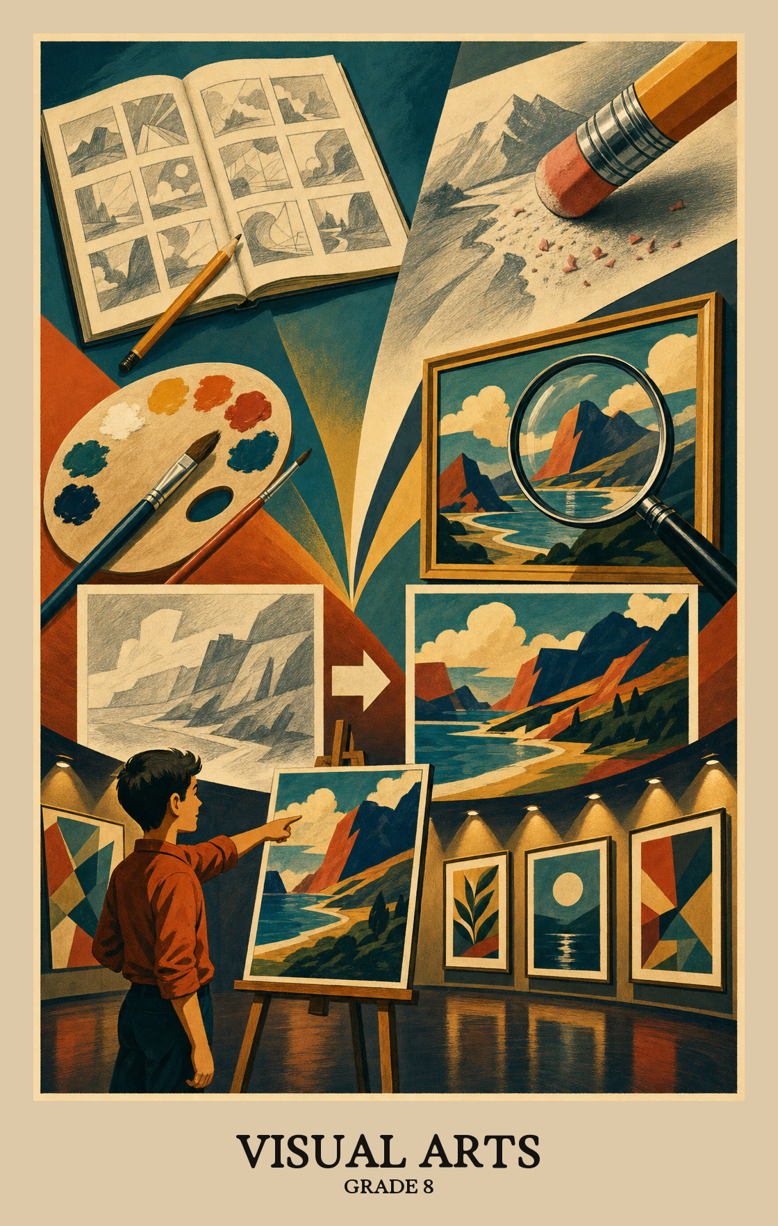 Illustration of what students learn in Grade 8 Arts: Visual Arts