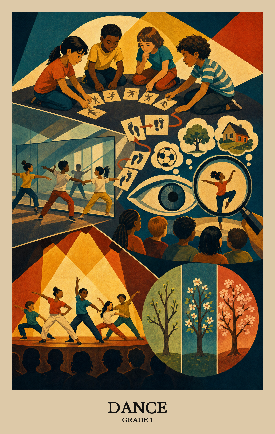 Illustration of what students learn in Grade 1 Arts: Dance