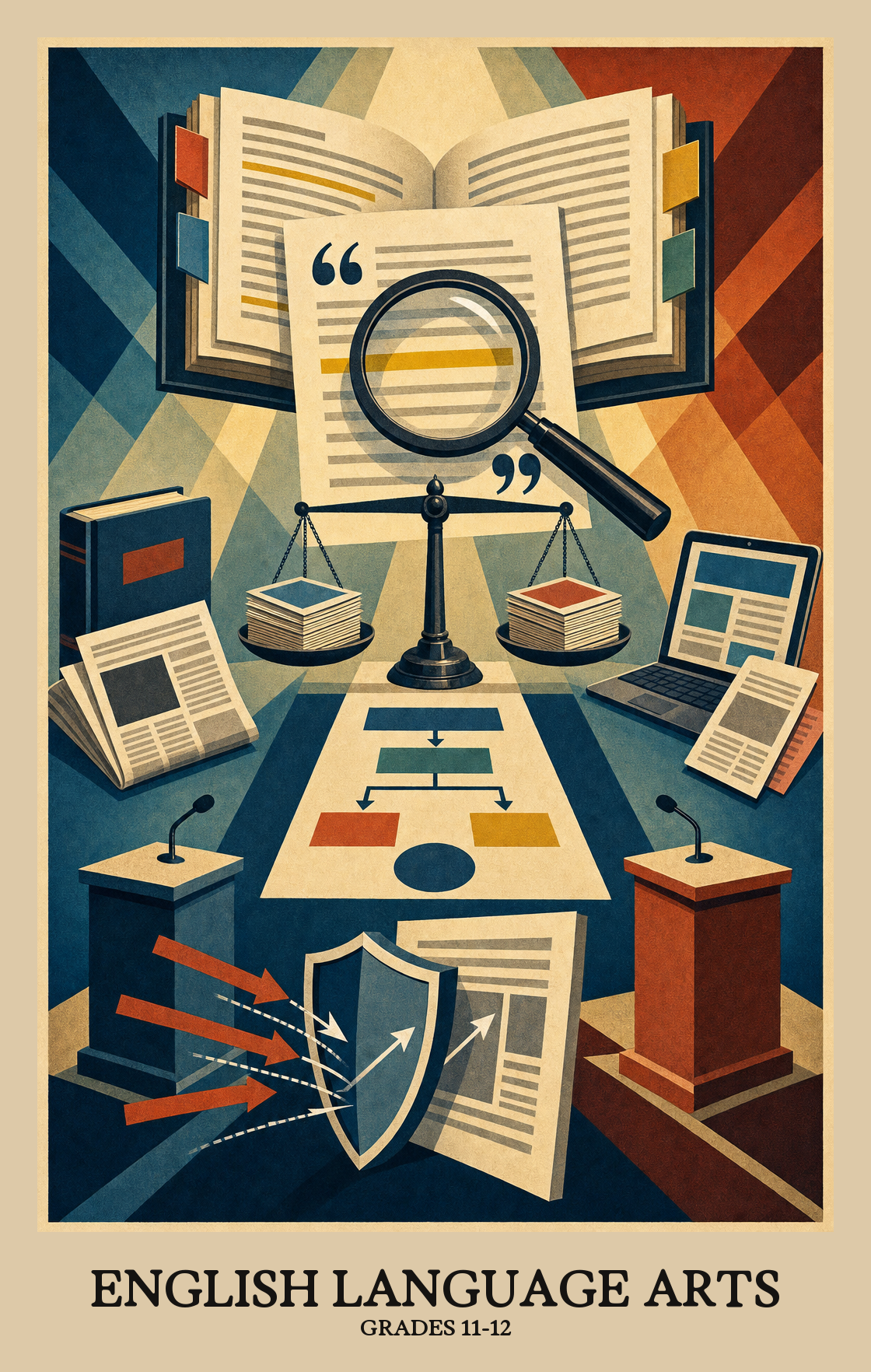Illustration of what students learn in Grades 11-12 English Language Arts