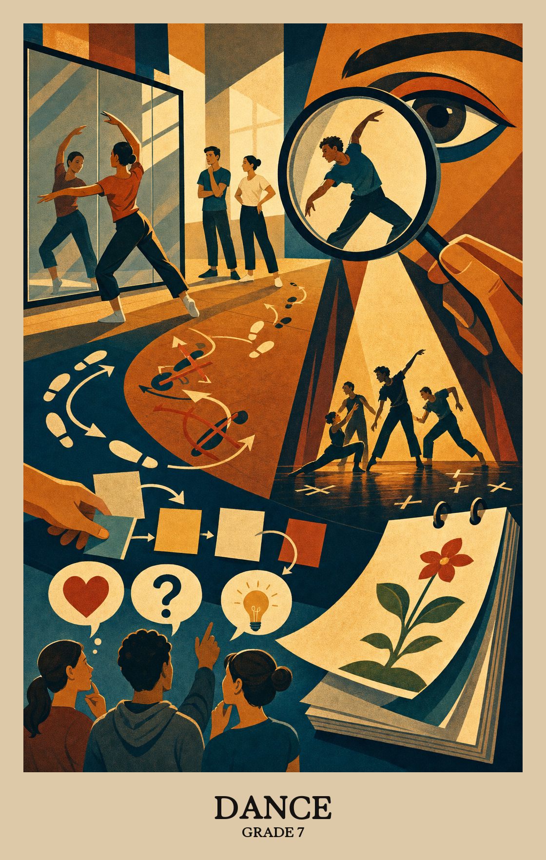 Illustration of what students learn in Grade 7 Arts: Dance