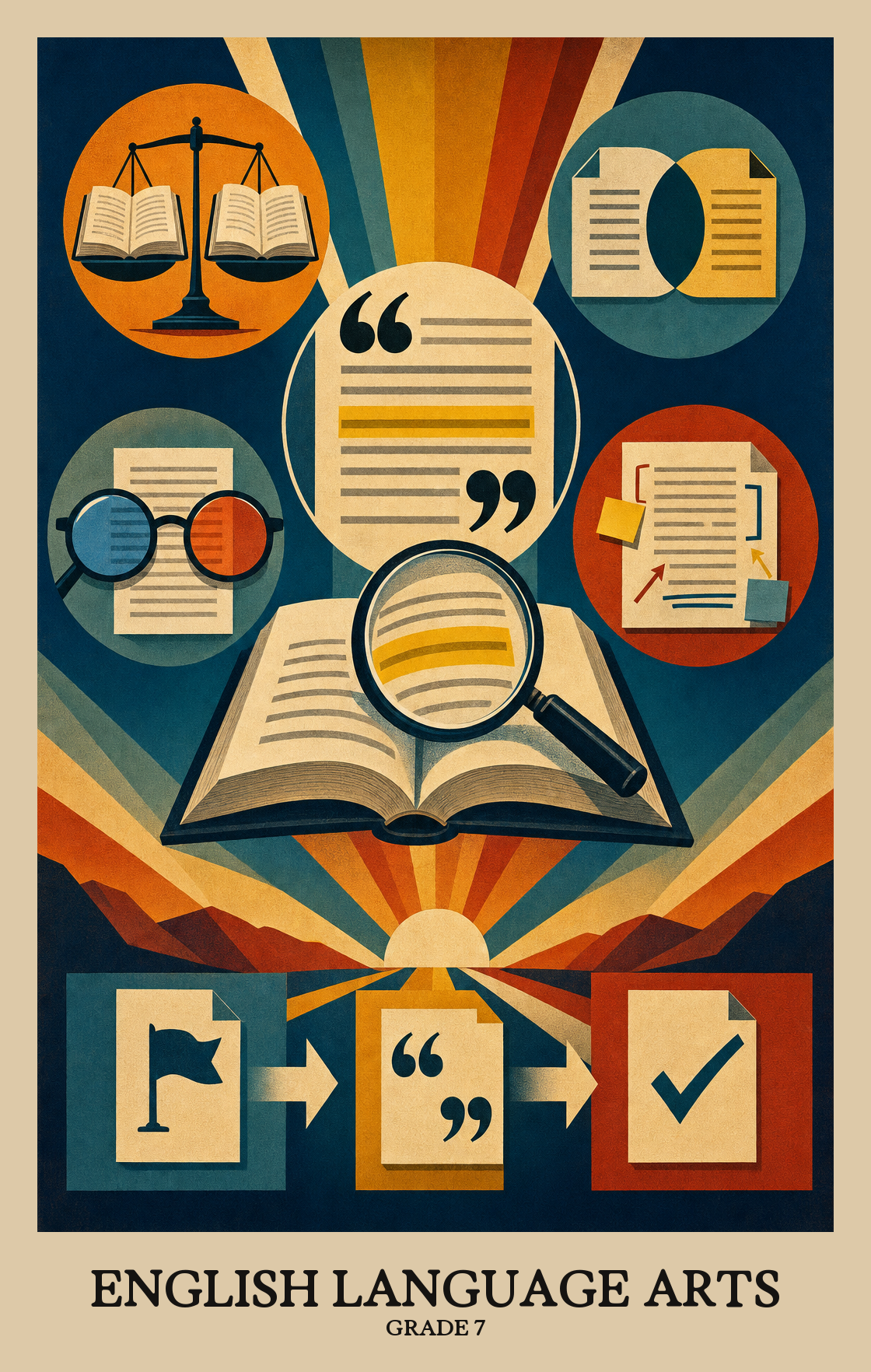 Illustration of what students learn in Grade 7 English Language Arts
