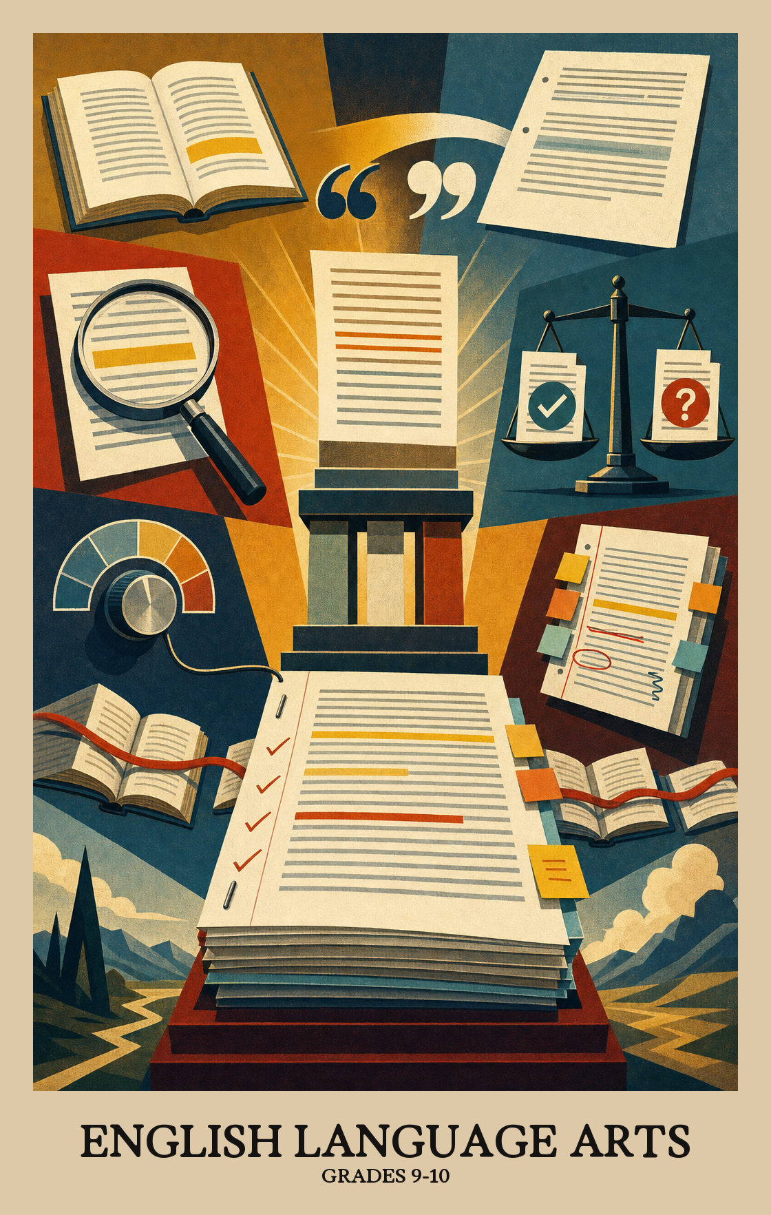 Illustration of what students learn in Grades 9-10 English Language Arts
