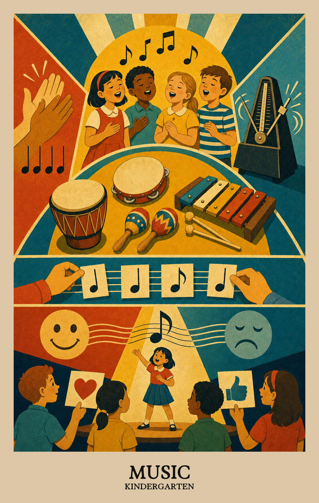 Illustration of what students learn in Kindergarten Arts: Music