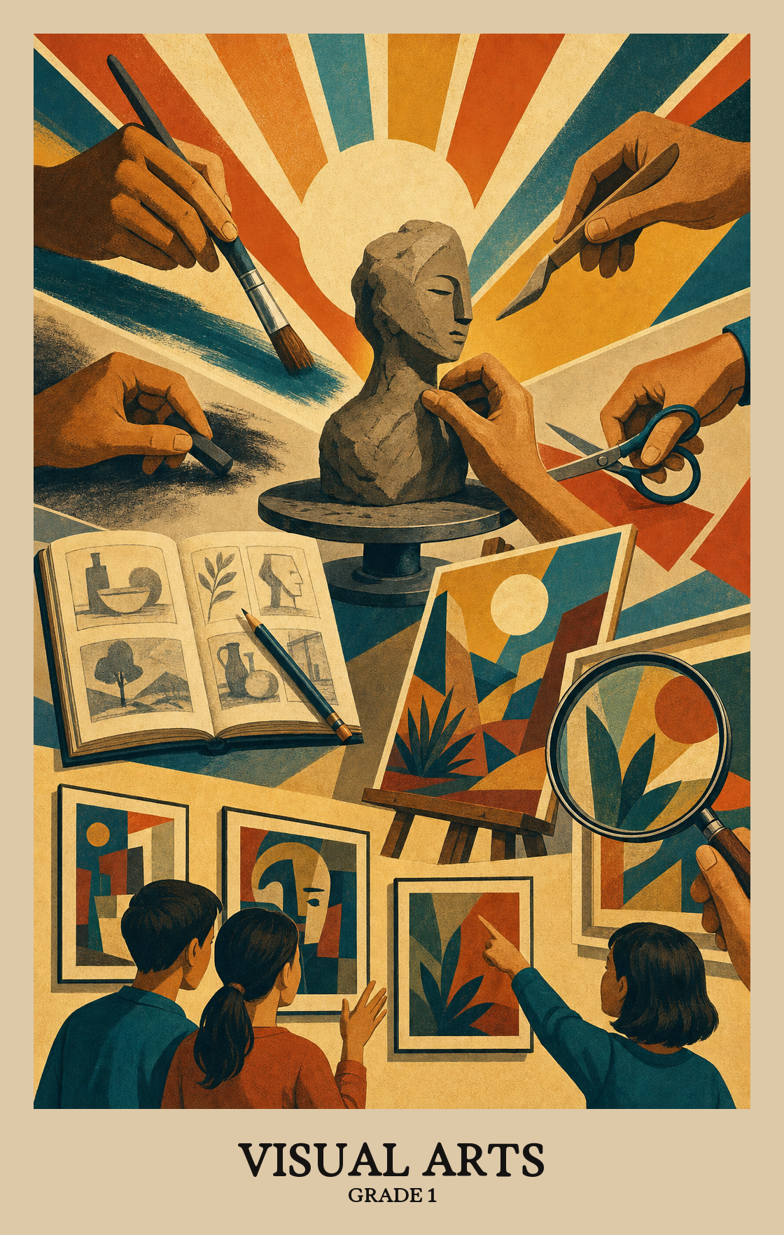 Illustration of what students learn in Grade 1 Arts: Visual Arts