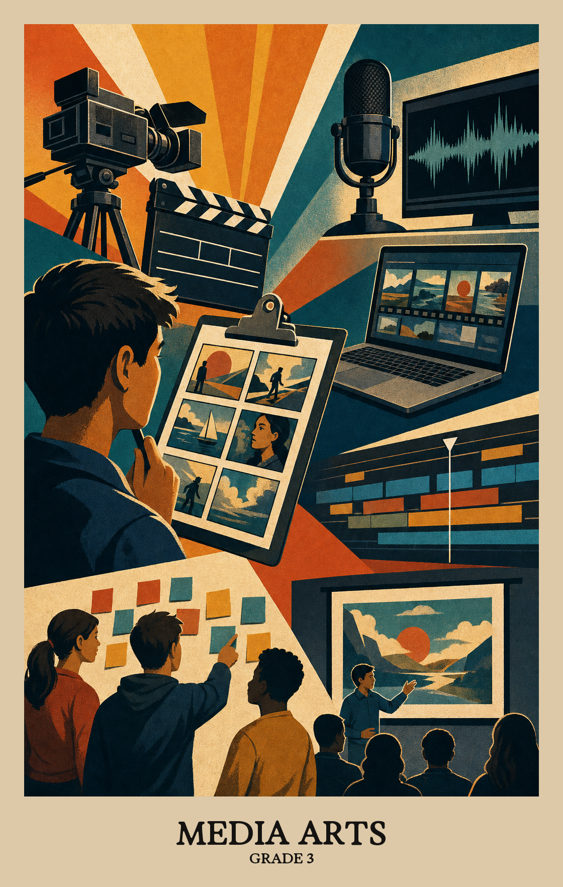Illustration of what students learn in Grade 3 Arts: Media Arts