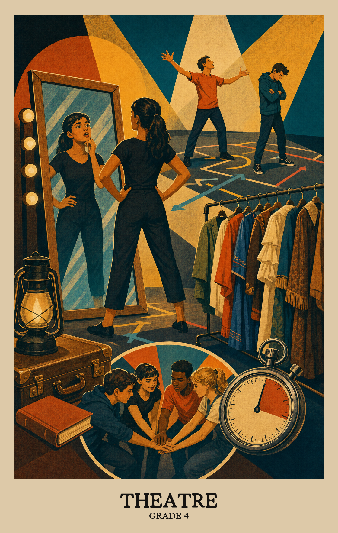 Illustration of what students learn in Grade 4 Arts: Theatre