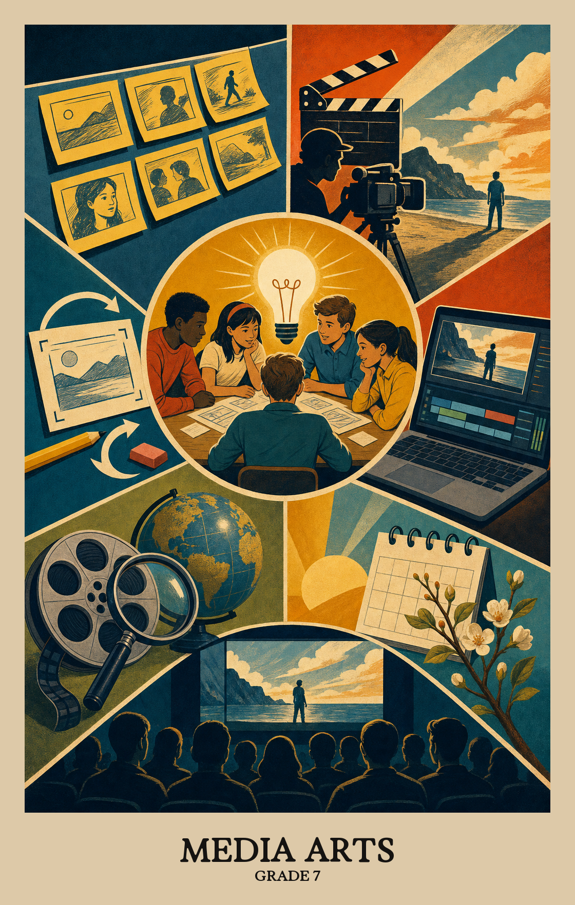 Illustration of what students learn in Grade 7 Arts: Media Arts
