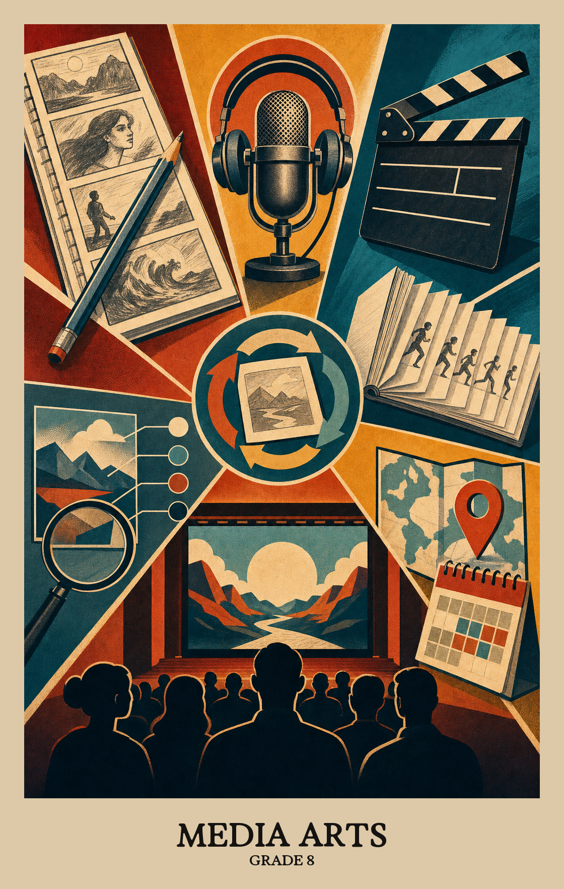 Illustration of what students learn in Grade 8 Arts: Media Arts