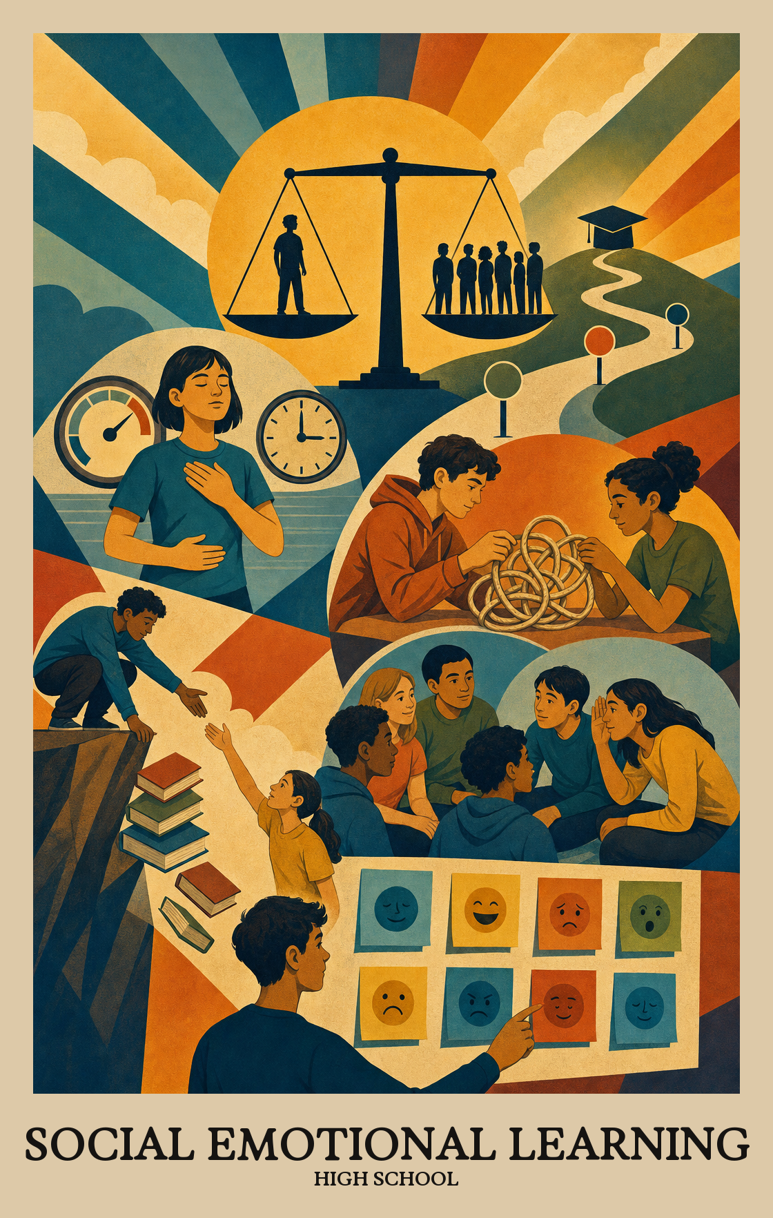 Illustration of what students learn in High School Social Emotional Learning