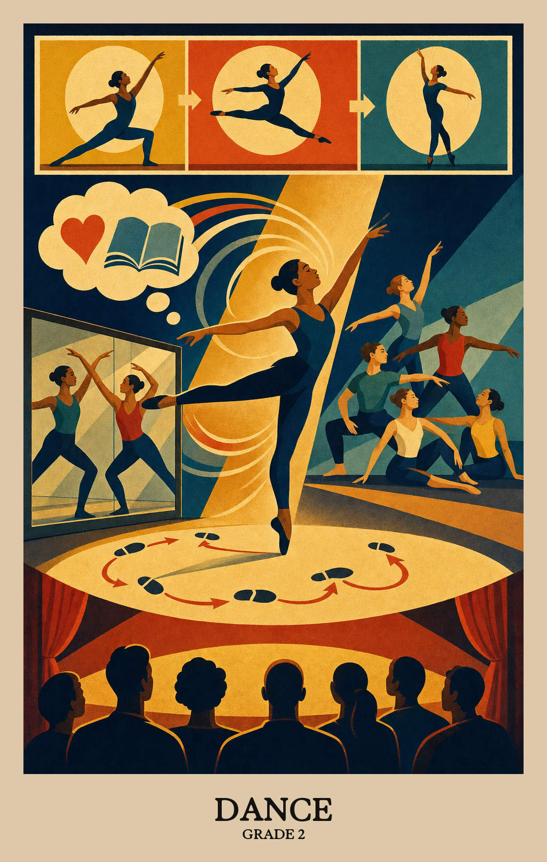 Illustration of what students learn in Grade 2 Arts: Dance