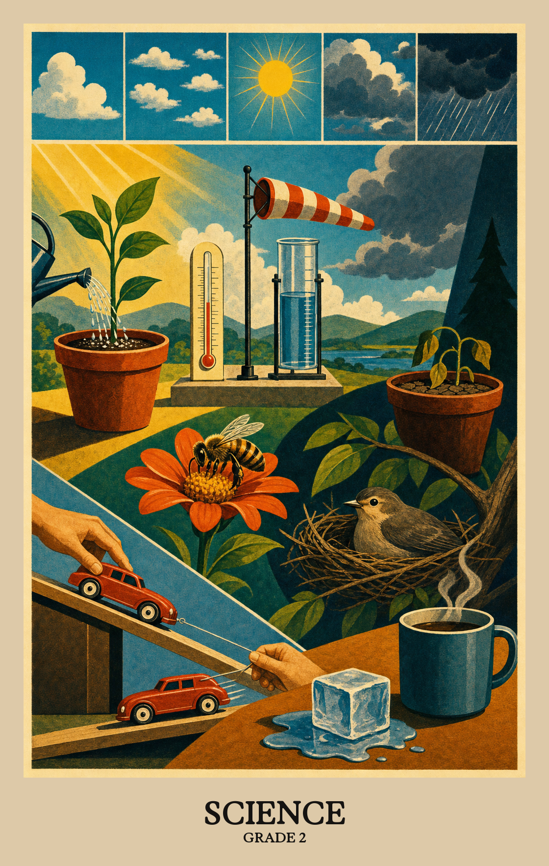 Illustration of what students learn in Grade 2 Science