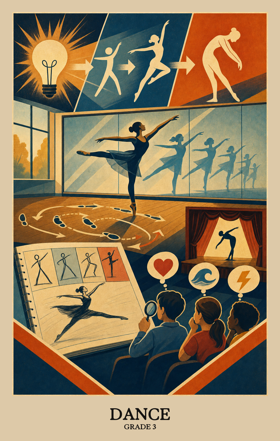Illustration of what students learn in Grade 3 Arts: Dance