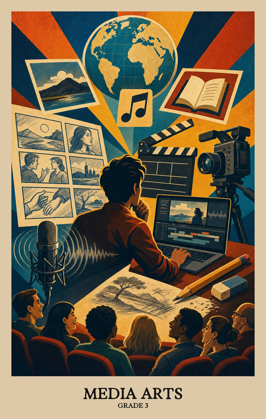 Illustration of what students learn in Grade 3 Arts: Media Arts