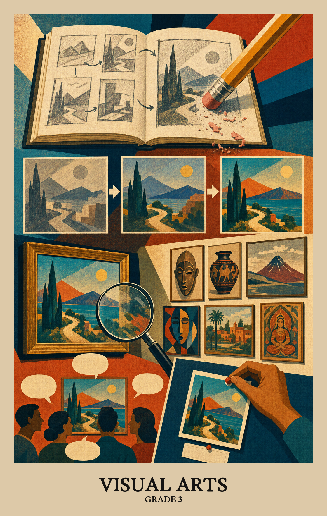 Illustration of what students learn in Grade 3 Arts: Visual Arts