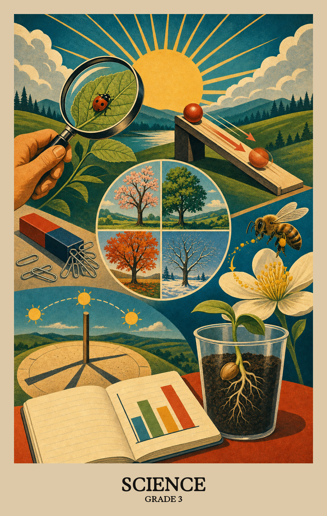 Illustration of what students learn in Grade 3 Science