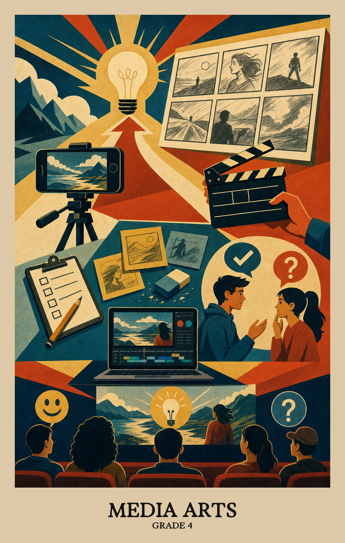 Illustration of what students learn in Grade 4 Arts: Media Arts