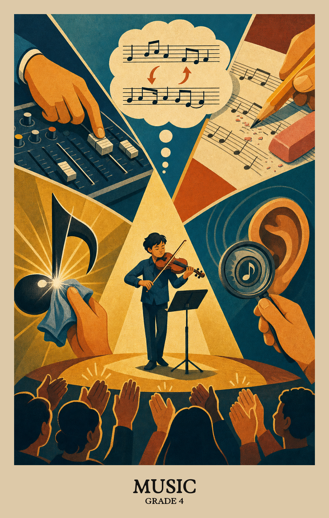 Illustration of what students learn in Grade 4 Arts: Music