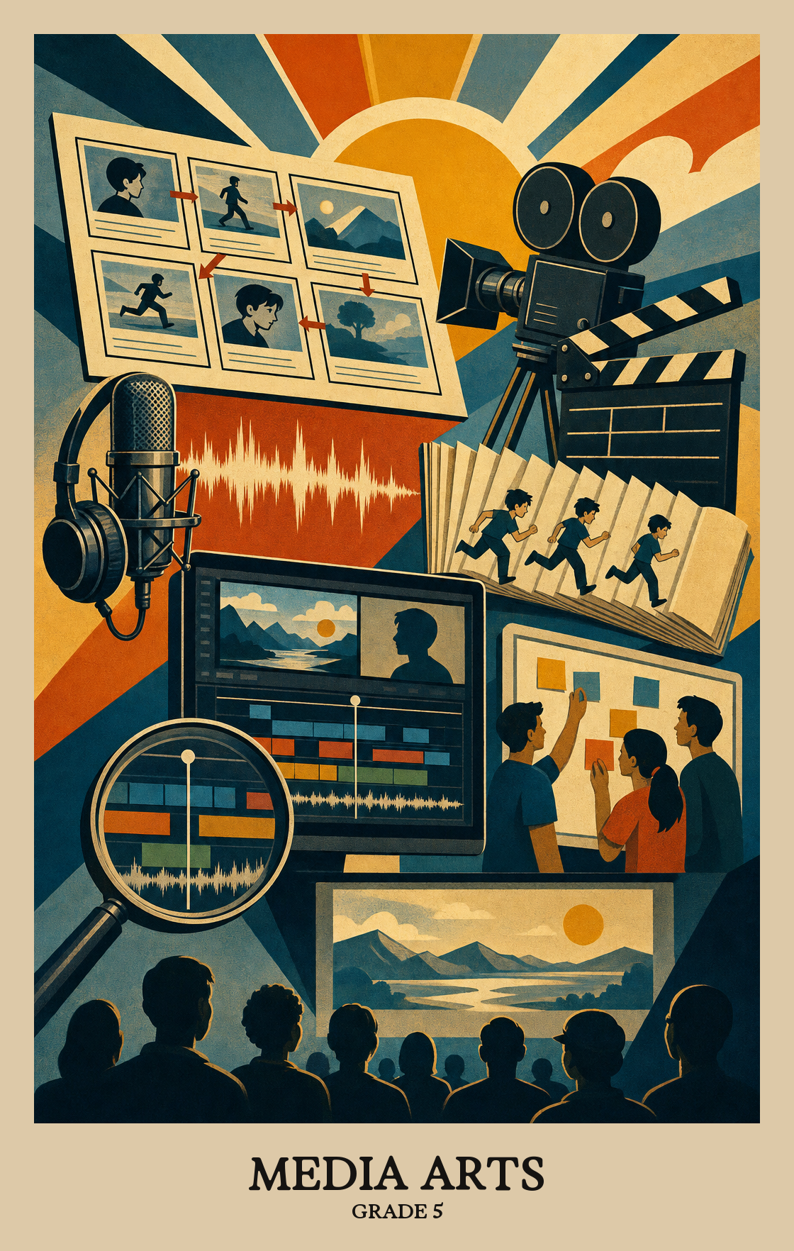 Illustration of what students learn in Grade 5 Arts: Media Arts