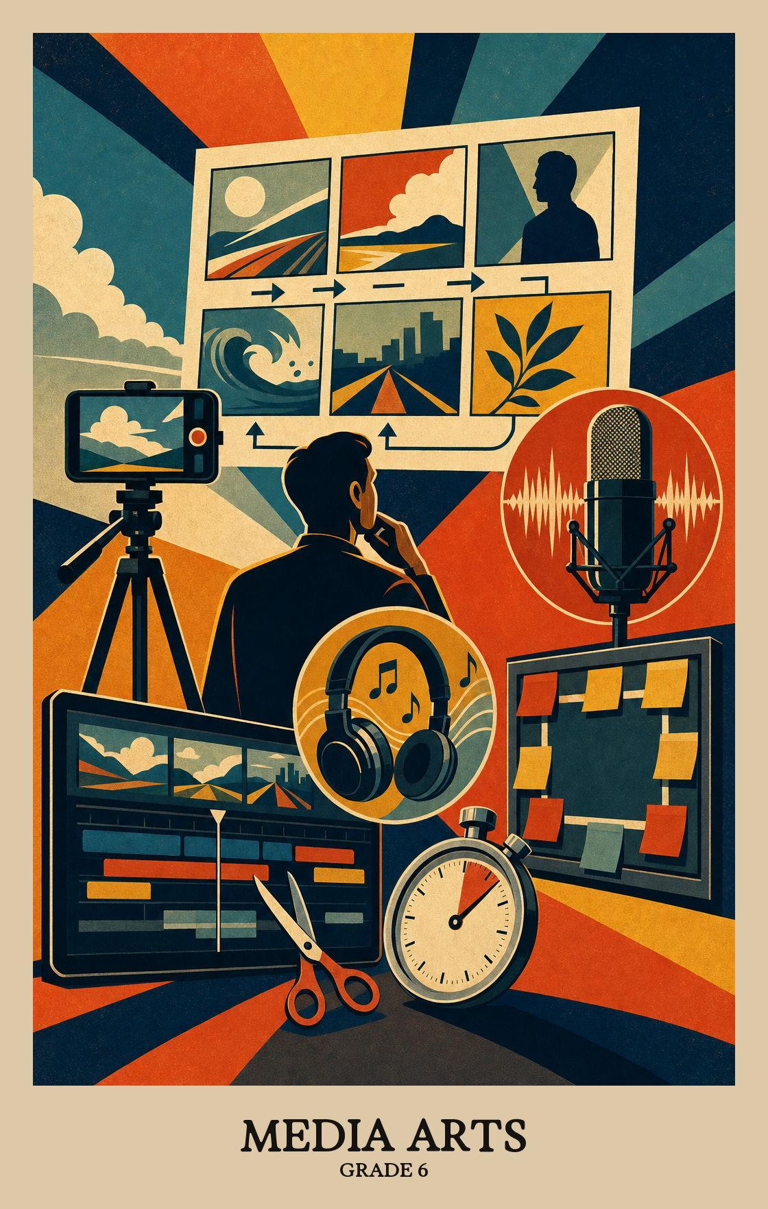 Illustration of what students learn in Grade 6 Arts: Media Arts