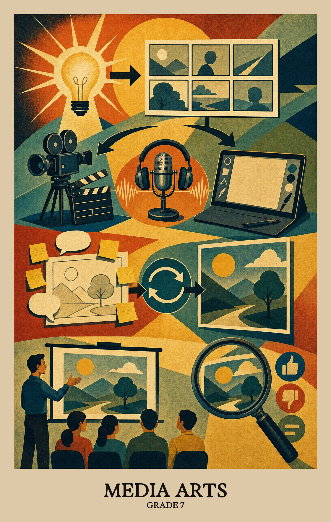 Illustration of what students learn in Grade 7 Arts: Media Arts