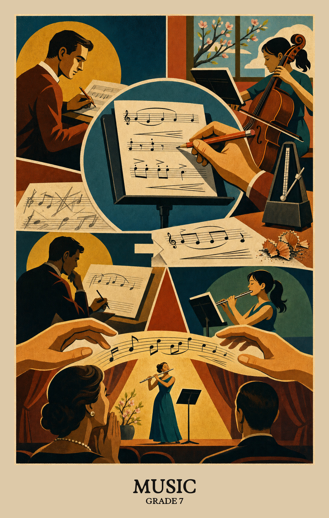 Illustration of what students learn in Grade 7 Arts: Music