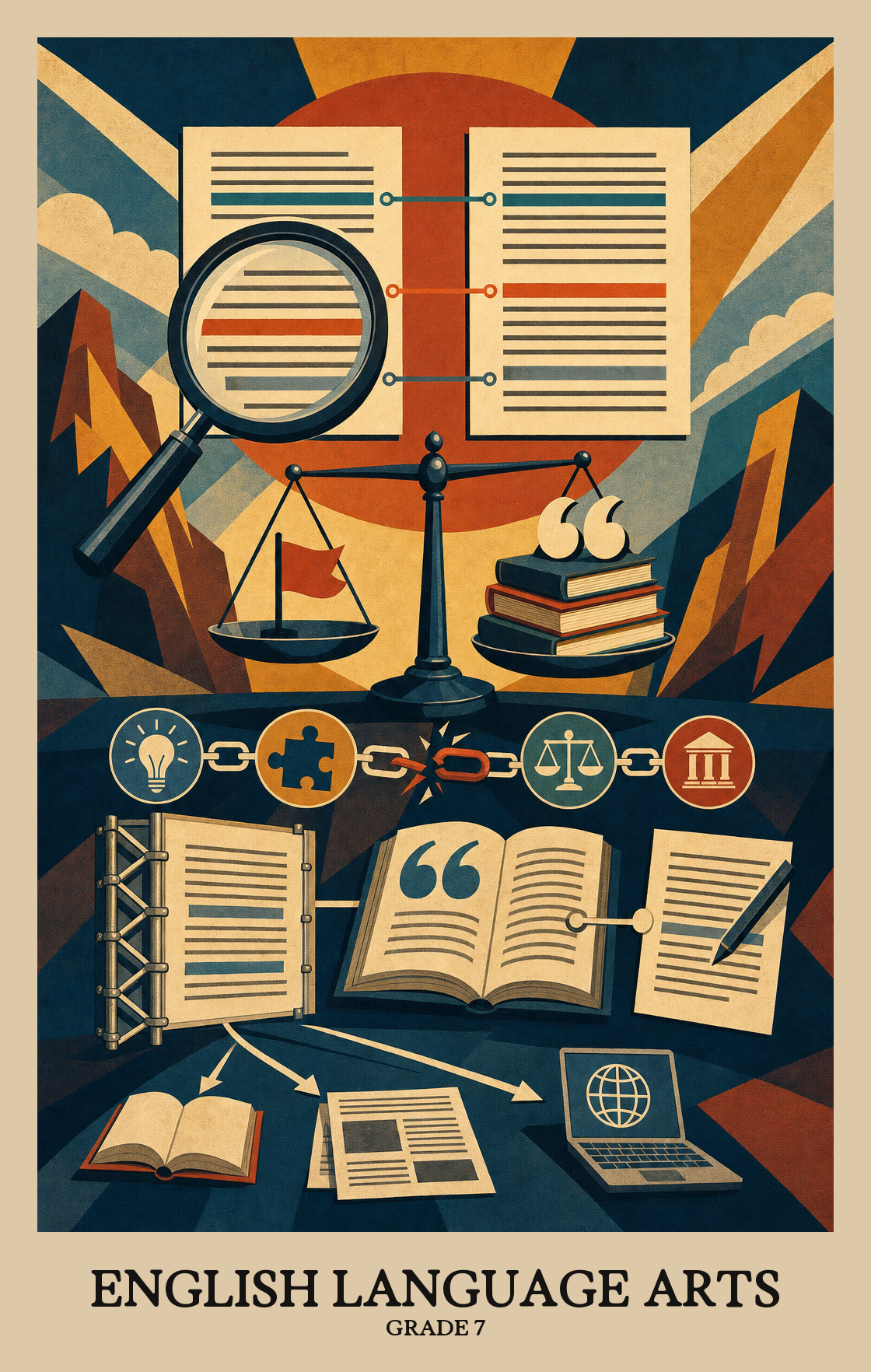 Illustration of what students learn in Grade 7 English Language Arts