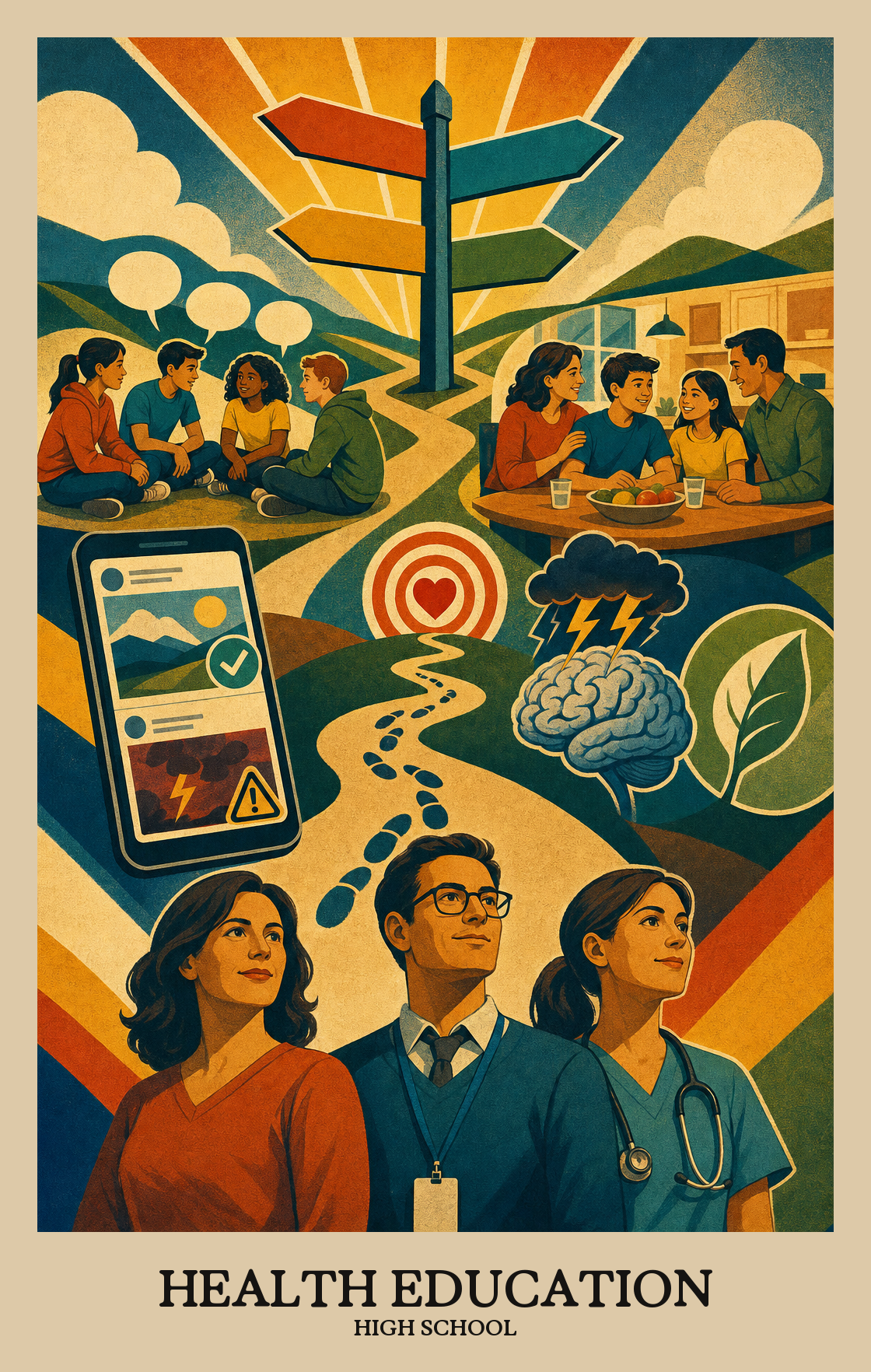 Illustration of what students learn in High School Health Education