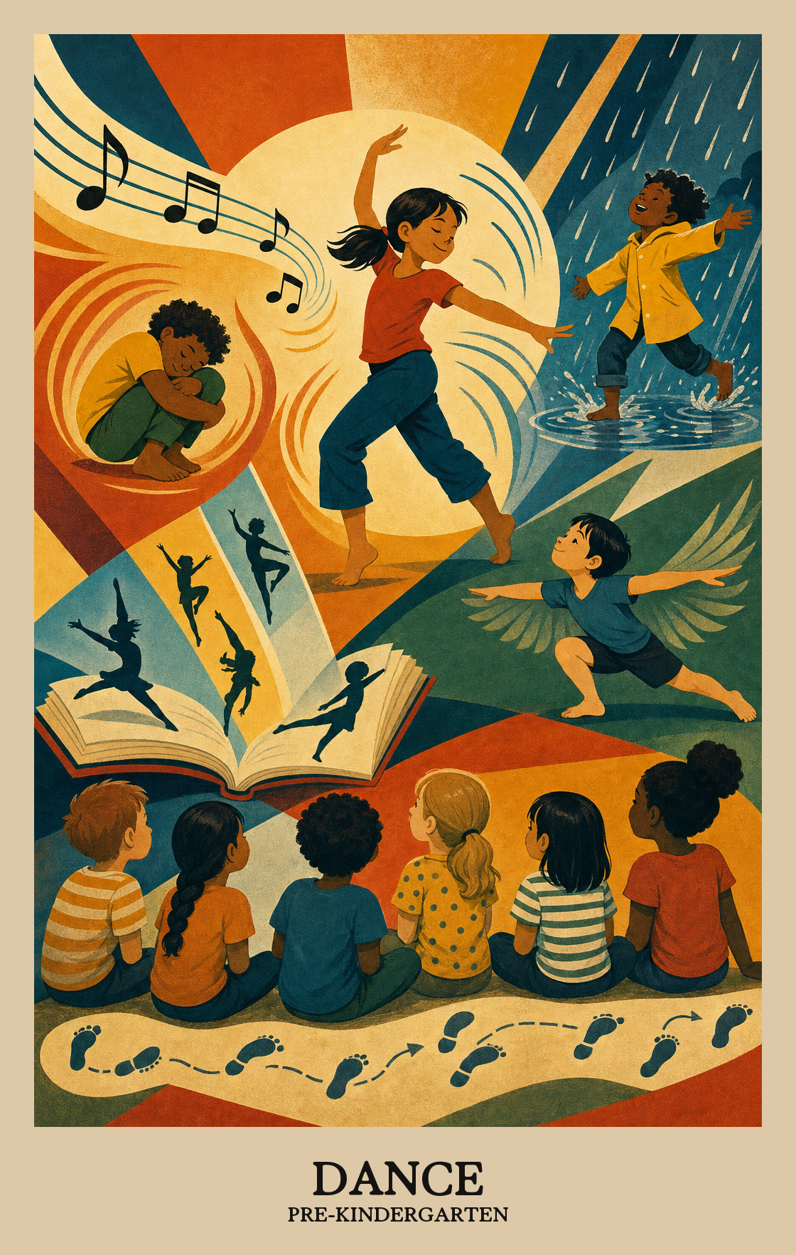 Illustration of what students learn in Pre-Kindergarten Arts: Dance