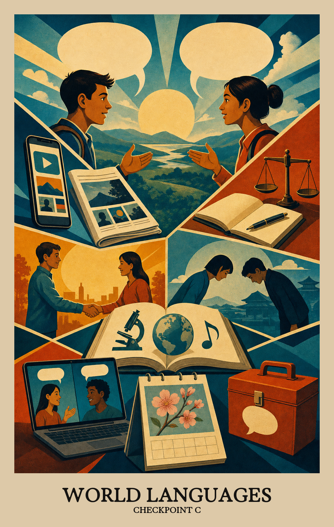 Illustration of what students learn in Checkpoint C World Languages