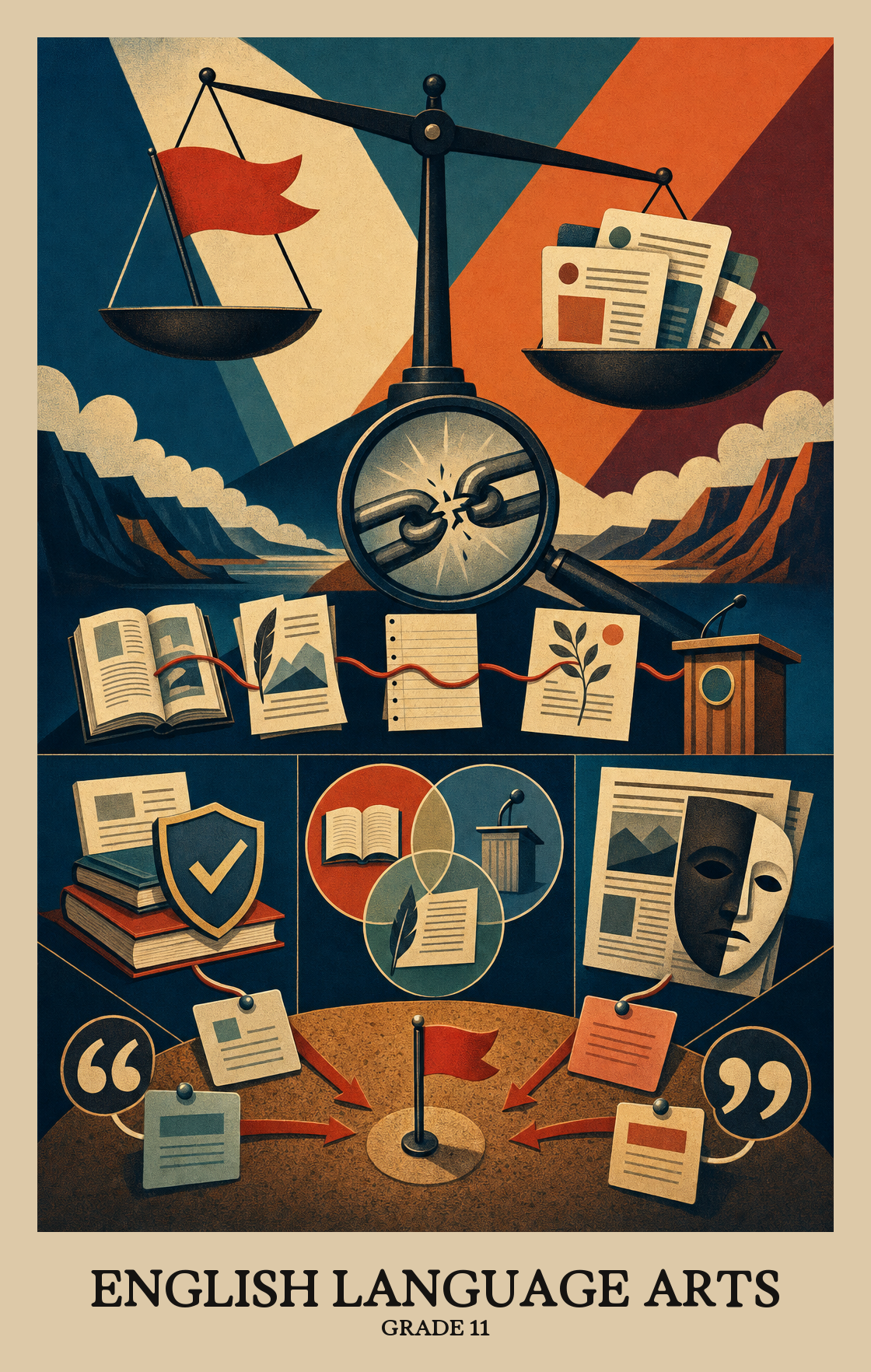 Illustration of what students learn in Grade 11 English Language Arts